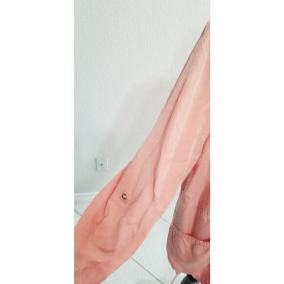 CHICOS peach color size 2X snap close top with large front pockets 100%‎ Lyocell - Picture 4 of 6